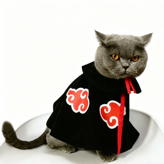 British Shorthair Akatsuki Cloak Ninja Cosplay Cat Costume