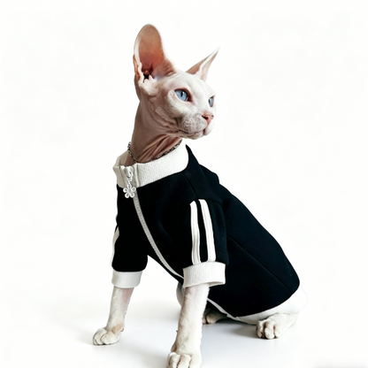 Sphynx Cat Jacket Sports Zip-Up Clothes Devon Rex & Cornish Rex Mesh Outfits