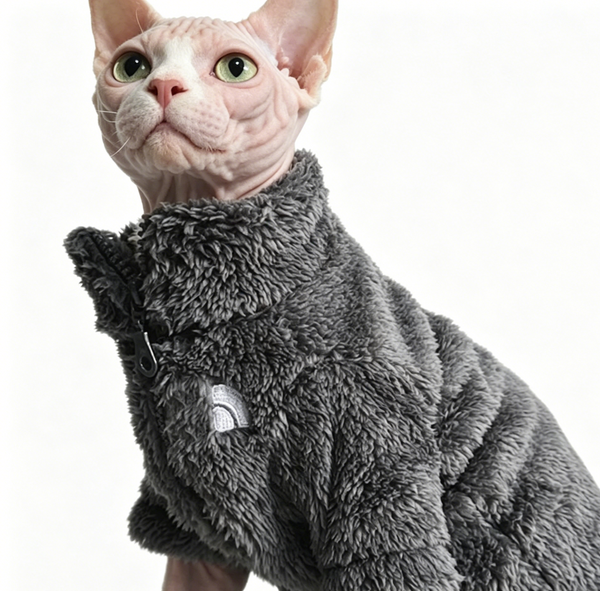 Sphynx Clothes Fleece Jacket Warm & Soft Devon Rex Cats Coat