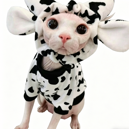 Sphynx Cat Costume Set Hooded Halloween Outfit for Hairless Cats