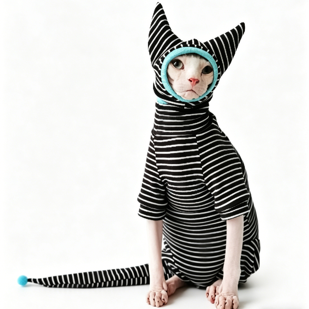 Sphynx Cats Pyjama Set Devon Rex Cats Warm Bodysuit