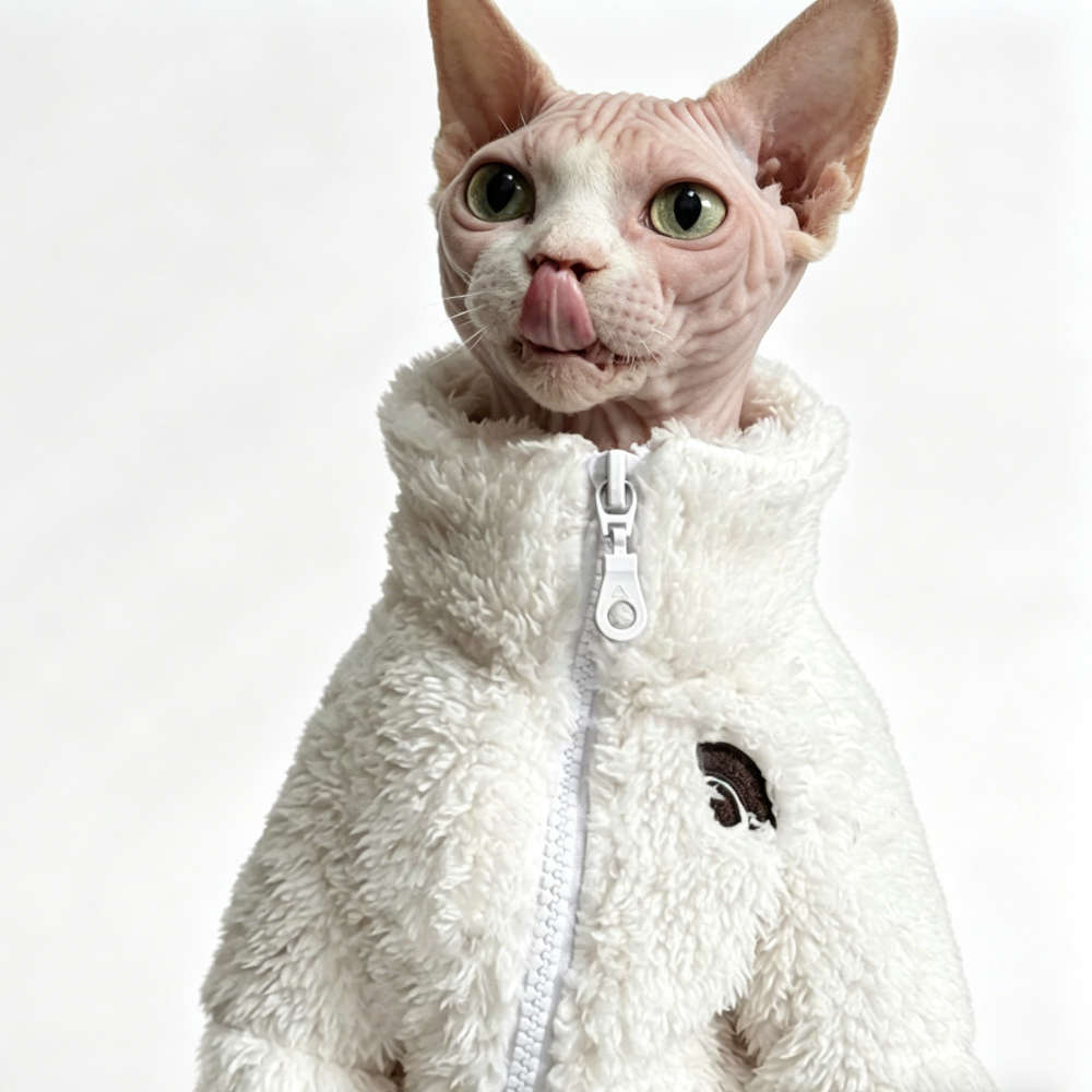 Sphynx Clothes Fleece Jacket Warm & Soft Devon Rex Cats Coat
