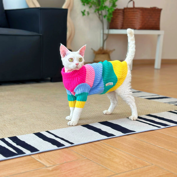 Sphynx Cat Clothes Knit Jumpers Warm Fashion Hairless Cats Soft Outfit