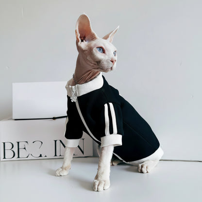 Sphynx Cat Jacket Sports Zip-Up Clothes Devon Rex & Cornish Rex Mesh Outfits