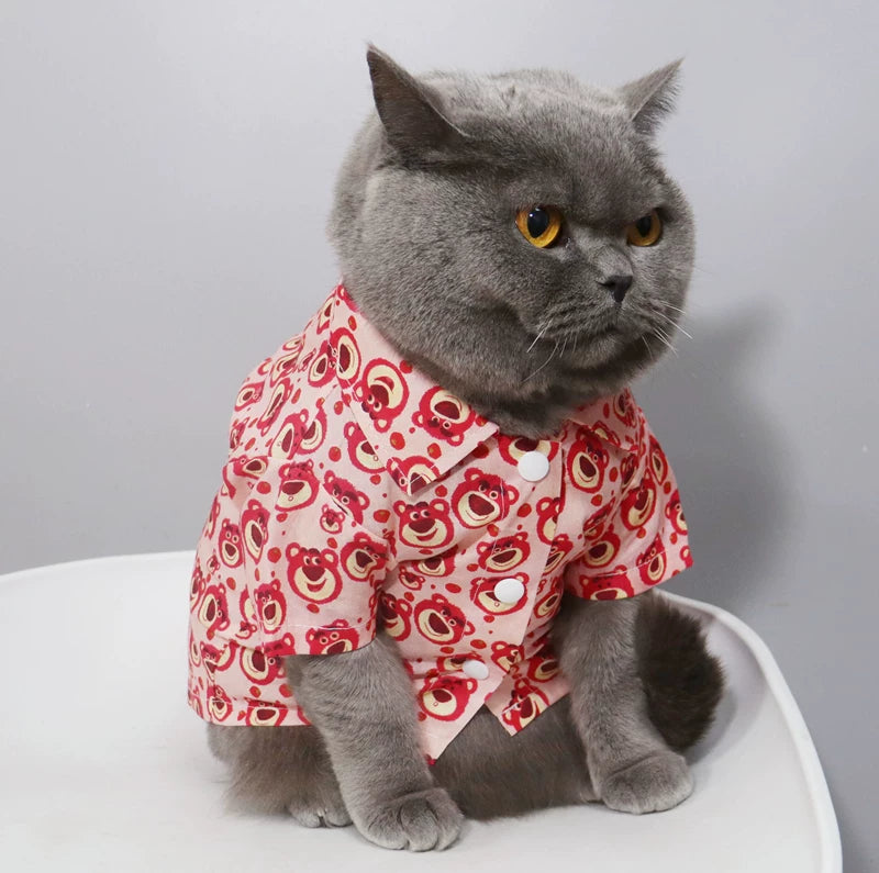 British Shorthair Shirt Soft Pet Blouse for Cats & Small Dogs