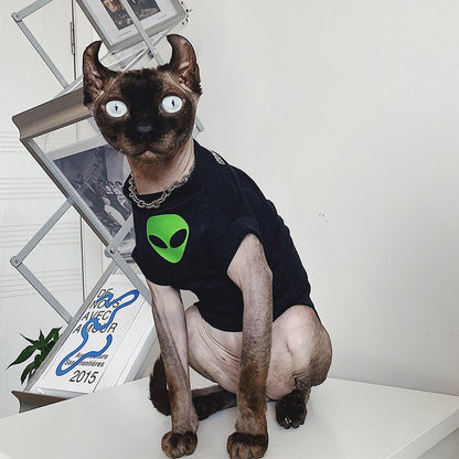 Sphynx Cat Jumpers Summer Mesh Outfit Fun Tee for Hairless and Devon Rex Cats