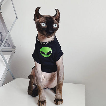 Sphynx Cat Jumpers Summer Mesh Outfit Fun Tee for Hairless and Devon Rex Cats