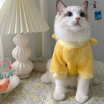 Cat Yellow Bear Hoodie Front