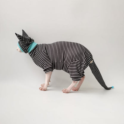 Sphynx Cats Pyjama Set Devon Rex Cats Warm Bodysuit