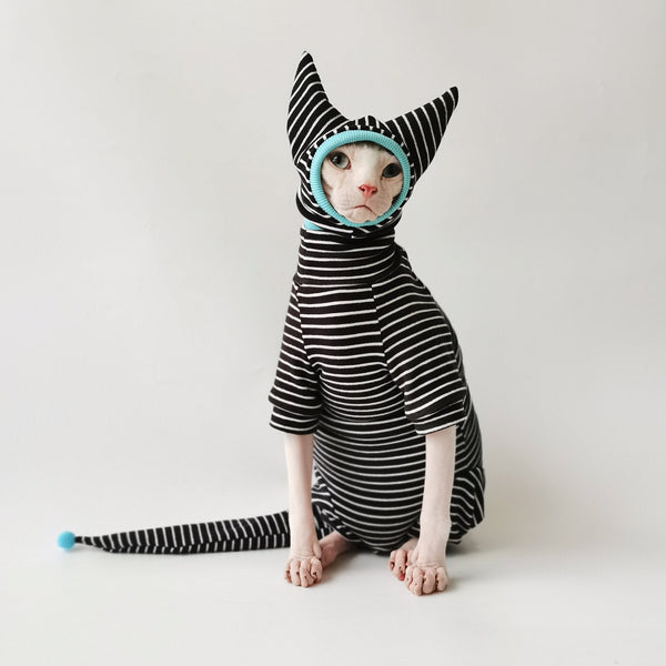 Sphynx Cats Pyjama Set Devon Rex Cats Warm Bodysuit